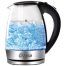 Ocean Electric Kettle 2 Ltr, Glass Kettle with Stainless Steel Filter, Inner Lid and Bottom, with Blue LED Indicator Light, Auto Shut Off and Boil Dry Protection, Cordless,BPA Free 1500W image