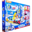 PAW Electric rail parking lot with car ,dogs , Children's play set parking playground with a road and a slide patrol train 6 Heroes image