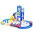 PAW Electric rail parking lot with car ,dogs , Children's play set parking playground with a road and a slide patrol train 6 Heroes image