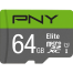 PNY Elite Class 10 U1 64GB Micro SD Memory Card image