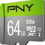 PNY Elite Class 10 U1 64GB Micro SD Memory Card image