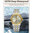 POEDAGAR 872 Luminous Stainless Watch- Silver Gold And Gray image