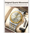 POEDAGAR 872 Luminous Stainless Watch- Silver Gold And Gray image