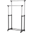 Portable Double‑Pole Cloth Rack Small With Wheels image