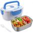 Portable Electric Lunch Box - White and Blue image