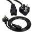 Power Cord 3 Pin Round 1.5 Meter Compatible with Desktop, Monitor, Printer, TV – Black image