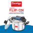 Prestige Svachh Flip-on Stainless Steel Gas and Induction Compatible Pressure Cooker with Glass Lid, (Silver) image