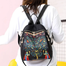 Printed New High Capacity Female Waterproof College Backpack,Trendy Women, Travel Laptop School Bags - Black image