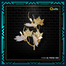 Qulik 3-lights Nordic Wall Lamp Maple Leaf Sconce Metal Aluminum Fixture Creativity Golden Finish With Glass Shade 20 Inch wall light image
