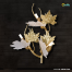 Qulik 3-lights Nordic Wall Lamp Maple Leaf Sconce Metal Aluminum Fixture Creativity Golden Finish With Glass Shade 20 Inch wall light image
