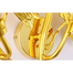 Qulik 3-lights Nordic Wall Lamp Maple Leaf Sconce Metal Aluminum Fixture Creativity Golden Finish With Glass Shade 20 Inch wall light image