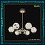 Qulik Modern Crystal Chandelier 6 Circle-Shaped Hanging LED Ceiling Light image