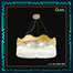 Qulik Modern Crystal Chandelier Decorative Pendant Hanging Single layer 3 Color LED Ceiling Light image