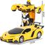 RC Robot Car Transformer Remote Control 2 In1 - Yellow image