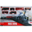 Rail King Train set Toy for kids Battery operated with Smoke Light Sound Locomotive Engine Cargo Car and Tracks image
