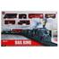 Rail King Train set Toy for kids Battery operated with Smoke Light Sound Locomotive Engine Cargo Car and Tracks image