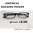 Reading Glasses Plus2.00 Unifocal (Full Glass Power) image