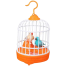 Rechargeable Electric Chirping Birds Birdcage Voice Control Talking Birds Toy - Multicolor image