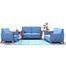 Regal Rome Blue Wooden Sofa Set - 347 (2 Plus 2 Plus 1) image