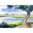Riverscape Watercolor - (20x16)inches image