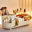 Roktry 360 Rotating Makeup Desk Cosmetic Storage Box Organizer With Drawers, Cosmetic Dressing Table Sorting Plastic, Desktop Cosmetics image