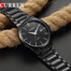 Rosra Fashion Stainless Steel Quartz Casual Wrist Watch For Man-Black - Watch image