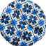 Round Chair Cushion, Cotton Fabric, Blue And Black 18x18 Inch image