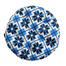 Round Chair Cushion, Cotton Fabric, Blue And Black 20x20 Inch image