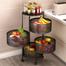 Round Floor 4-Tier Rolling Fruit and Vegetable Basket Storage Shelf Vegetable Rack image