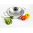 SKB Food Grade Stainless Steel 3 Layer Wok With Glass Lid - 30CM image