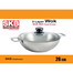 SKB Food Grade Stainless Steel 3 Layer Wok With Glass Lid - 26CM image