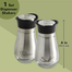 Salt and Pepper Shakers Set - Grade Stainless Steel with Glass Bottom image