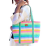 Samia Craft Rainbow Designed Canvas Tote Bag - Stylish image