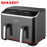 Sharp KF-DF80RT-K3 Double Basket Air Fryer Family Size 8Ltr image