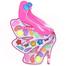 Shoe Shape Make-Up Set Pretend Play Useable Make up Toys For Girls-3 Layer Set (makeupbox_shoe_Y99101C4) image