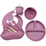 Silicon Toddler Kids Baby Feeding BPA Free Plate Bowls Set Silicone Baby Feeding Set With Sippy Cup image