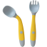 Silicone Baby Bendable Spoon Fork Utensils Set 2 Pcs Yellow image