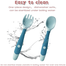 Silicone Baby Bendable Spoon Fork Utensils Set 2 Pcs Green image