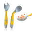 Silicone Baby Bendable Spoon Fork Utensils Set 2 Pcs Yellow image