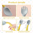 Silicone Baby Bendable Spoon Fork Utensils Set 2 Pcs Yellow image