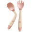 Silicone Baby Bendable Spoon Fork Utensils Set 2 Pcs Pink image