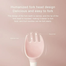 Silicone Baby Bendable Spoon Fork Utensils Set 2 Pcs Pink image