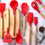 Silicone Kitchen Spoon Set - 12 Pcs image