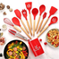 Silicone Kitchen Spoon Set - 12 Pcs image