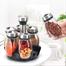 Simple Condiment Container Set With 6 Spice Glass Bottles And A Spice Holder Spice Rotating Bottle 360° Spice Container Jar image