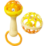 Soft Glue Dumbbell and Ball, Baby Hand Teether Set with Jhunjhuni - 2 pcs image