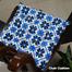 Square Chair Cushion, Cotton Fabric, Blue And Black 16x16 Inch image