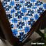 Square Chair Cushion, Cotton Fabric, Blue And Black 18x18 Inch image