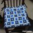 Square Chair Cushion, Cotton Fabric, Blue And Black 16x16 Inch image