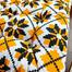 Square Chair Cushion, Cotton Fabric, Yellow And Black 18x18 Inch image